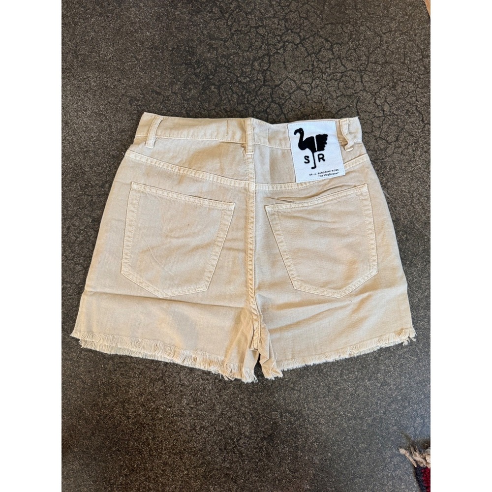 Sandrine Rose X Free People Sunflower Linen/Cotton blend shorts frayed edge - Picture 6 of 11